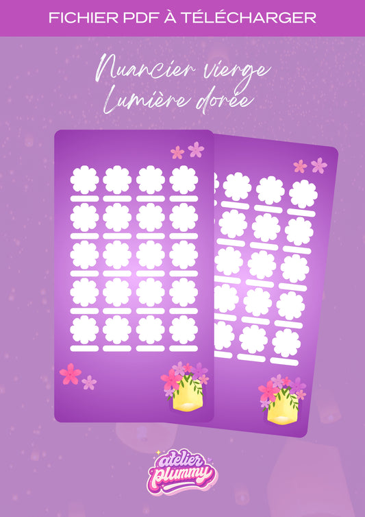 Nuancier vierge Lumière dorée - Fichier digital à télécharger