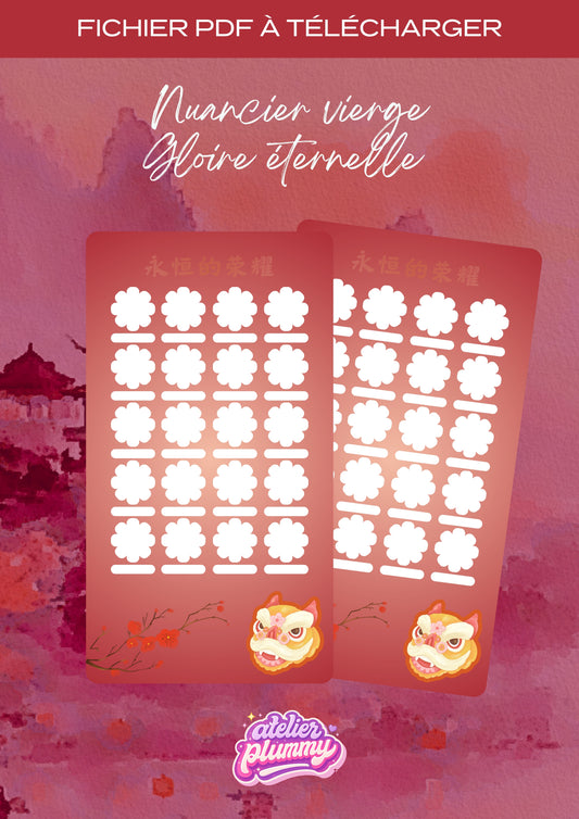 Nuancier vierge Gloire éternelle - Fichier digital à télécharger