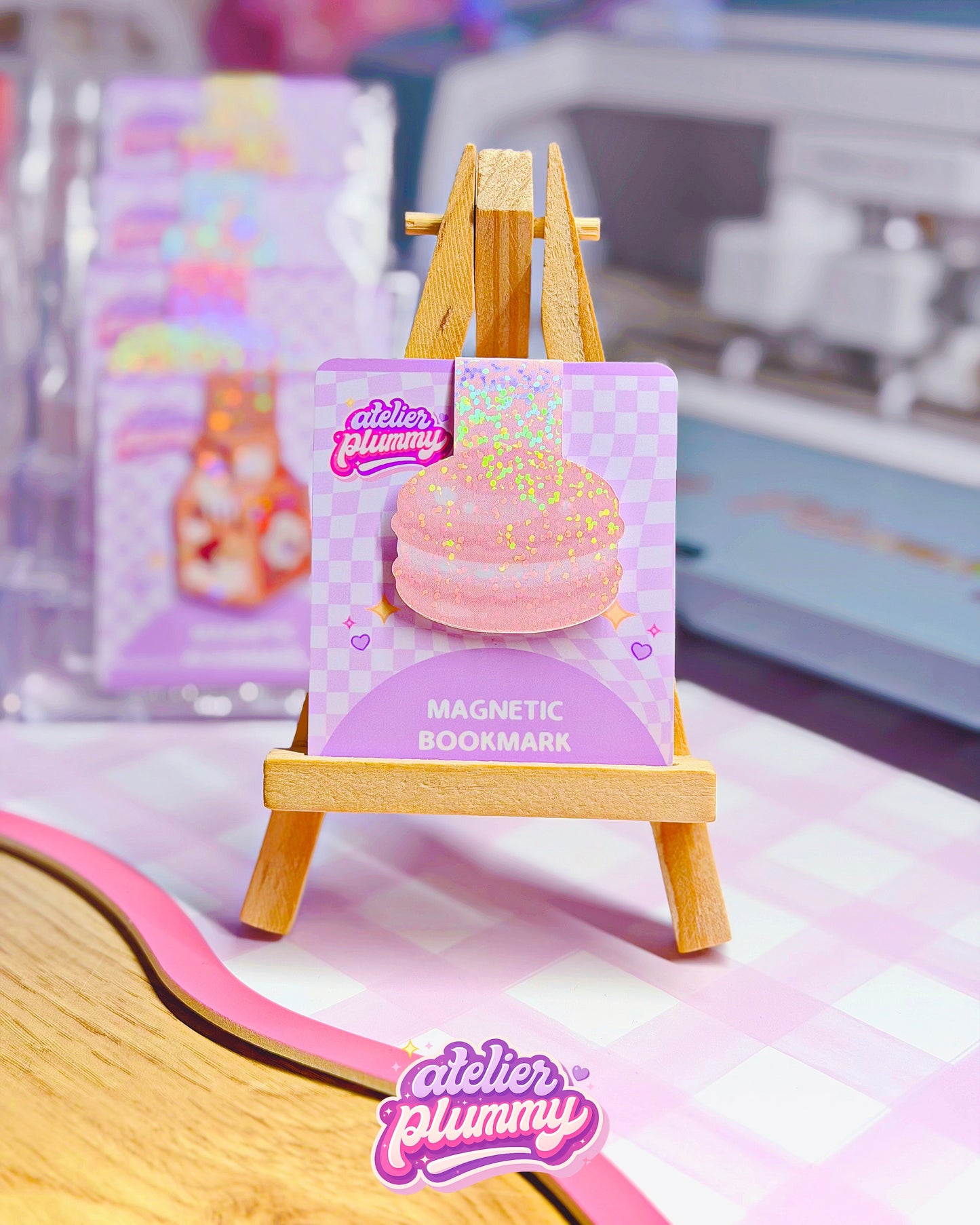 Marque-page magnétique pink macaron