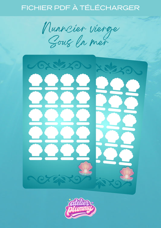 Nuancier vierge Sous la mer - Fichier digital à télécharger